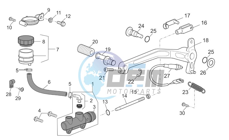 Rear master cylinder