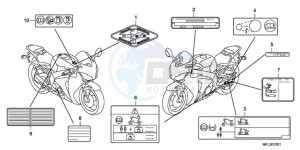 CBR1000RAA Australia - (U / ABS) drawing CAUTION LABEL (2)