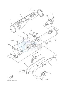 YFM450FWAD YFM45FGPAD GRIZZLY 450 EPS (1CTU 1CTV) drawing EXHAUST