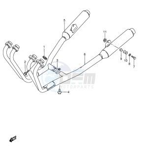 GSX600F (E2) Katana drawing MUFFLER (MODEL K L M N P R S)