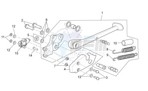 Tuono 1000 v4 R APRC ABS drawing Central stand