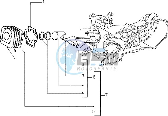 Cylinder-piston-wrist pin assy