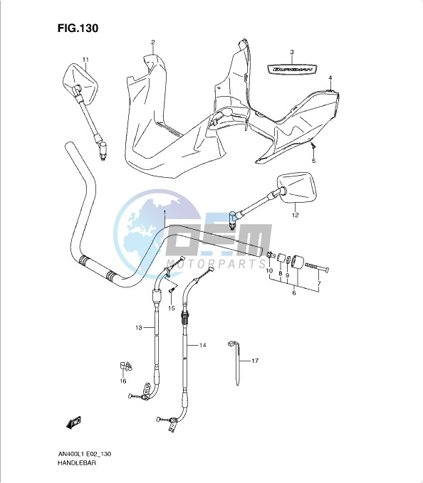 HANDLEBAR (AN400ZAL1 E51)