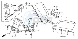 CBF125MA France - (F) drawing HANDLE PIPE/TOP BRIDGE