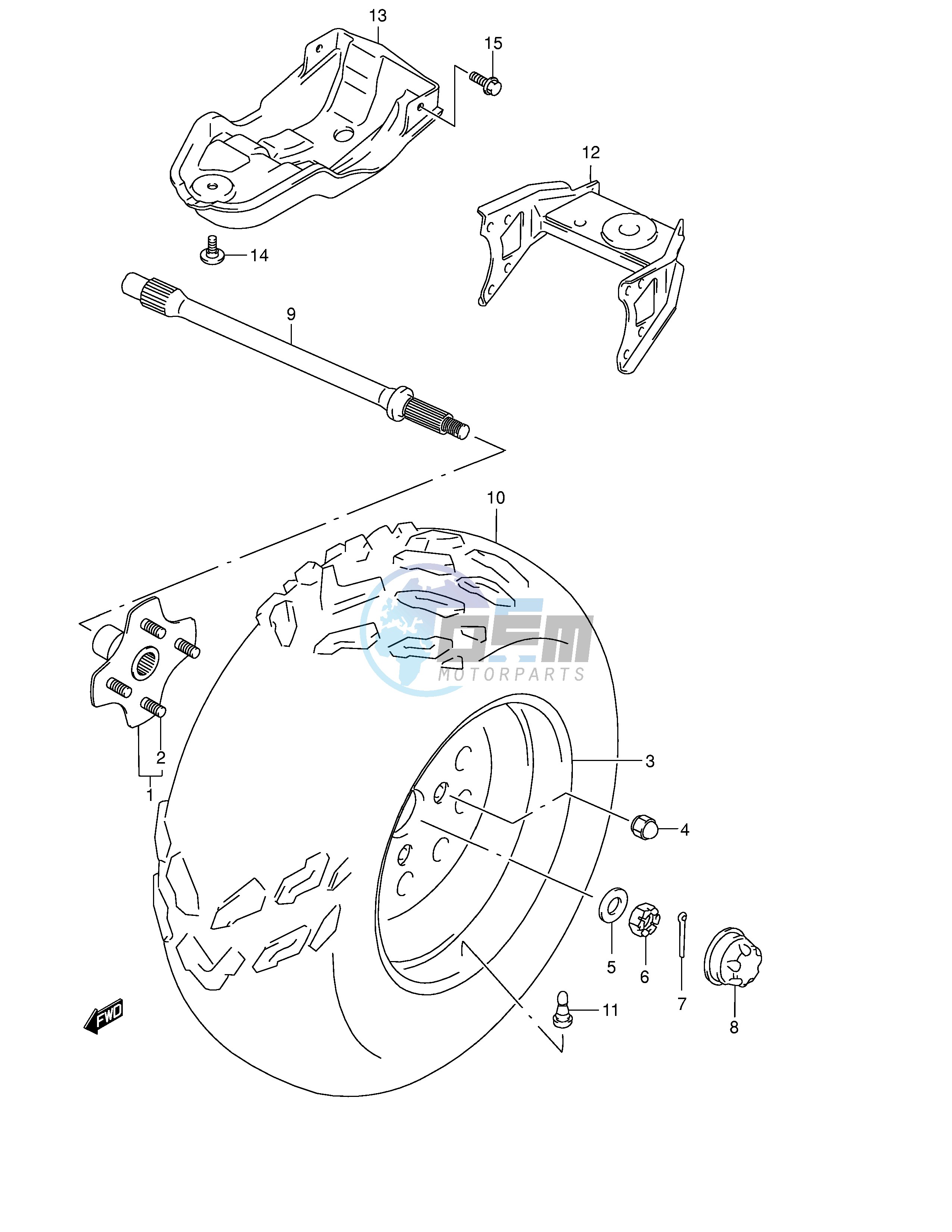 LEFT REAR WHEEL (MODEL K1 K2)