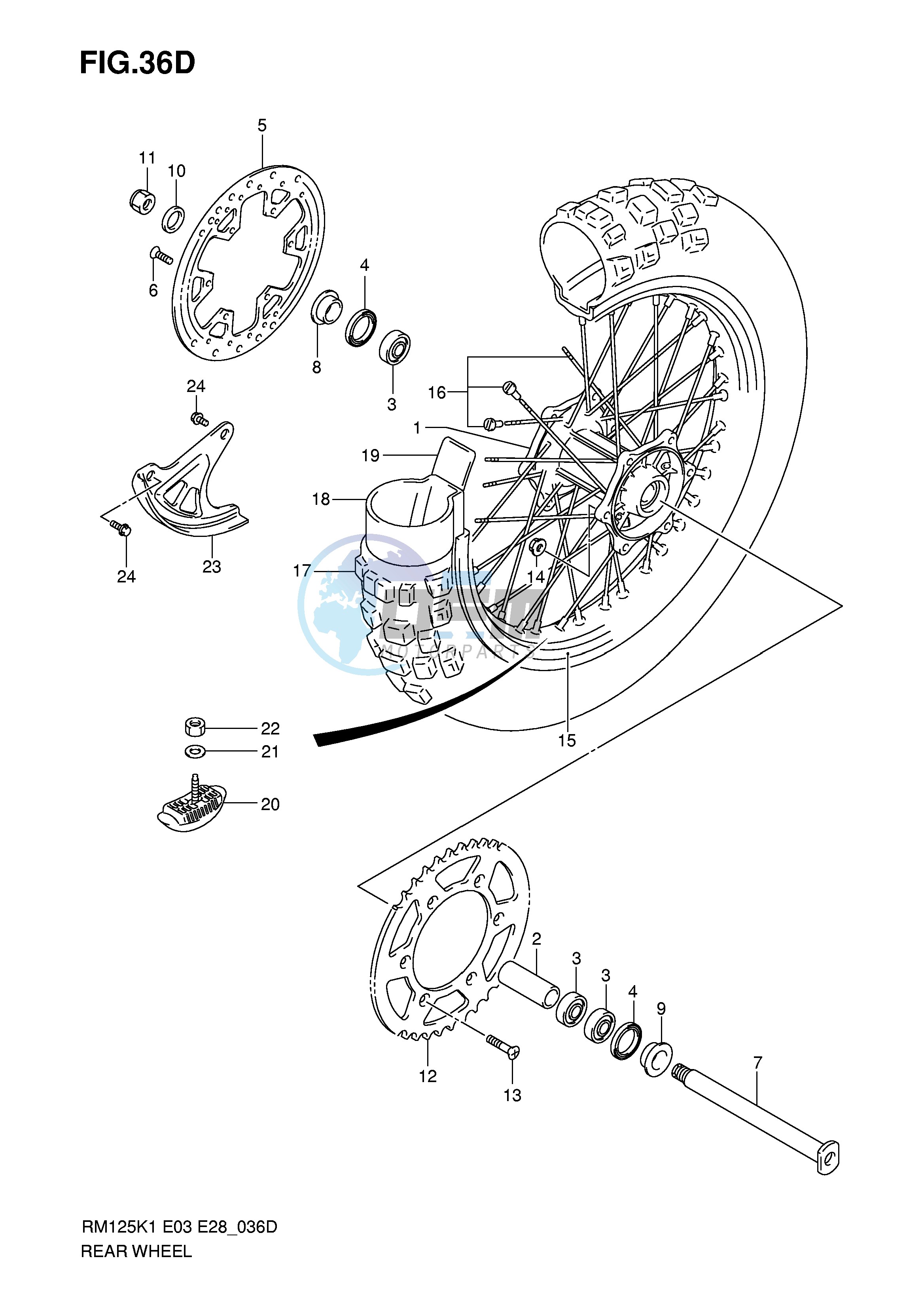 REAR WHEEL (MODEL K6)