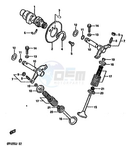 DR125S (F-H-J) drawing CAM SHAFT-VALVE