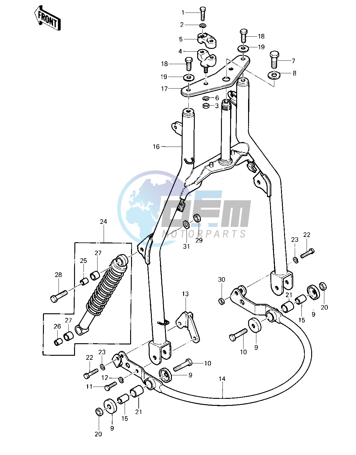 FRONT FORK -- 83 KLT200-C1- -