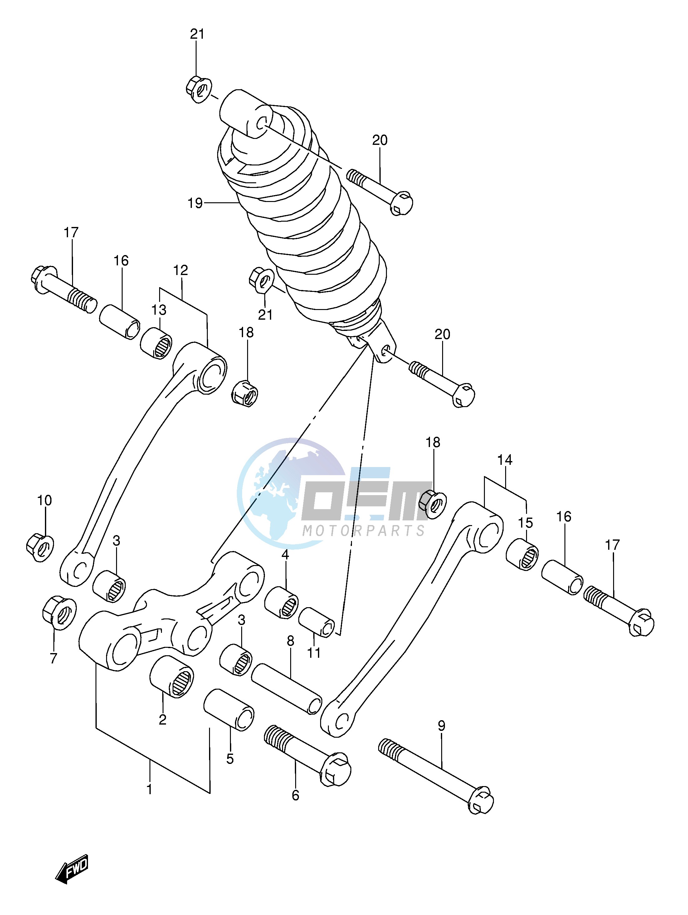 REAR CUSHION LEVER (MODEL K L M N P R S T)