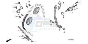 CBR1000RA9 Europe Direct - (ED / ABS TRI) drawing CAM CHAIN/TENSIONER