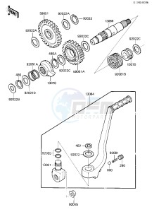 KX 250 C [KX250] (C2) [KX250] drawing KICKSTARTER MECHANISM -- 84 KX250-C2- -