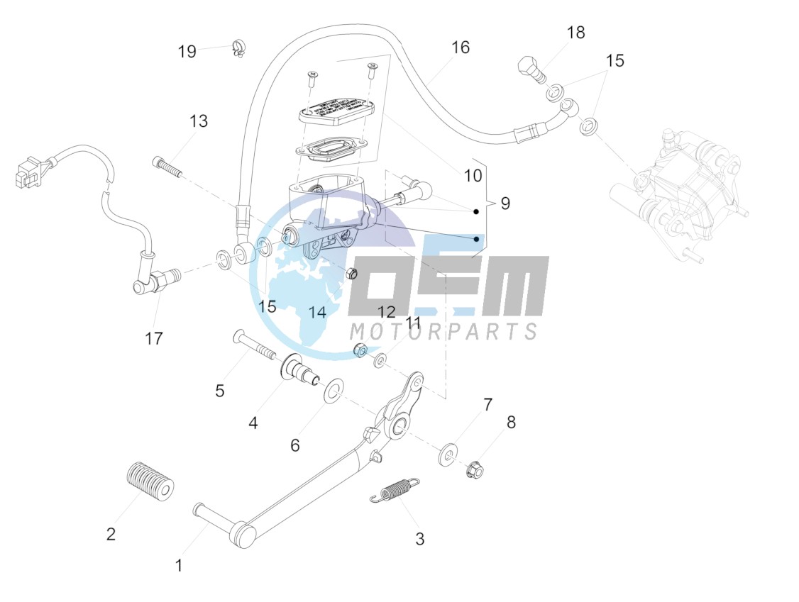 Rear master cylinder