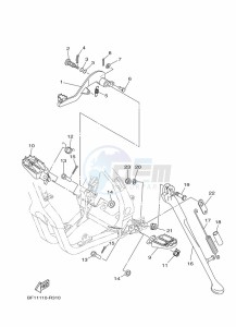 YZ250X (BF1V) drawing STAND & FOOTREST