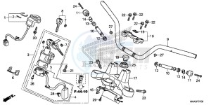 NC750XDG SH125AS UK - (E) drawing HANDLE PIPE/ TOP BRIDGE