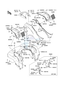 KVF650_4X4 KVF650FCF EU drawing Front Fender(s)