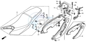 CB600F CB600S drawing SEAT/SEAT COWL (CB600F2/F22)