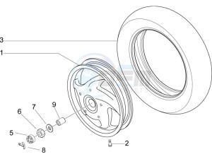 LX 125 4T E3 UK drawing Rear Wheel