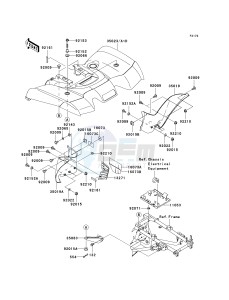 KVF 650 D ([BRUTE FORCE 650 4X4] (D6F-D9F) D8F drawing REAR FENDER-- S- -