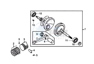 FIDDLE II 50 45KMH NEW ENGINE drawing CRANKSHAFT / PISTON / PISTON RING