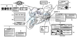 CBR600RRA Korea - (KO / ABS) drawing CAUTION LABEL