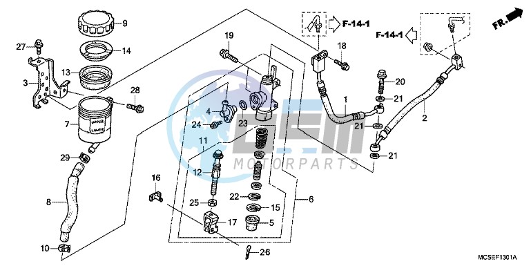 REAR BRAKE MASTER CYLINDER (ST1300A)