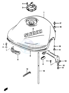 GSF1200A (E18) drawing FUEL TANK (MODEL Y)