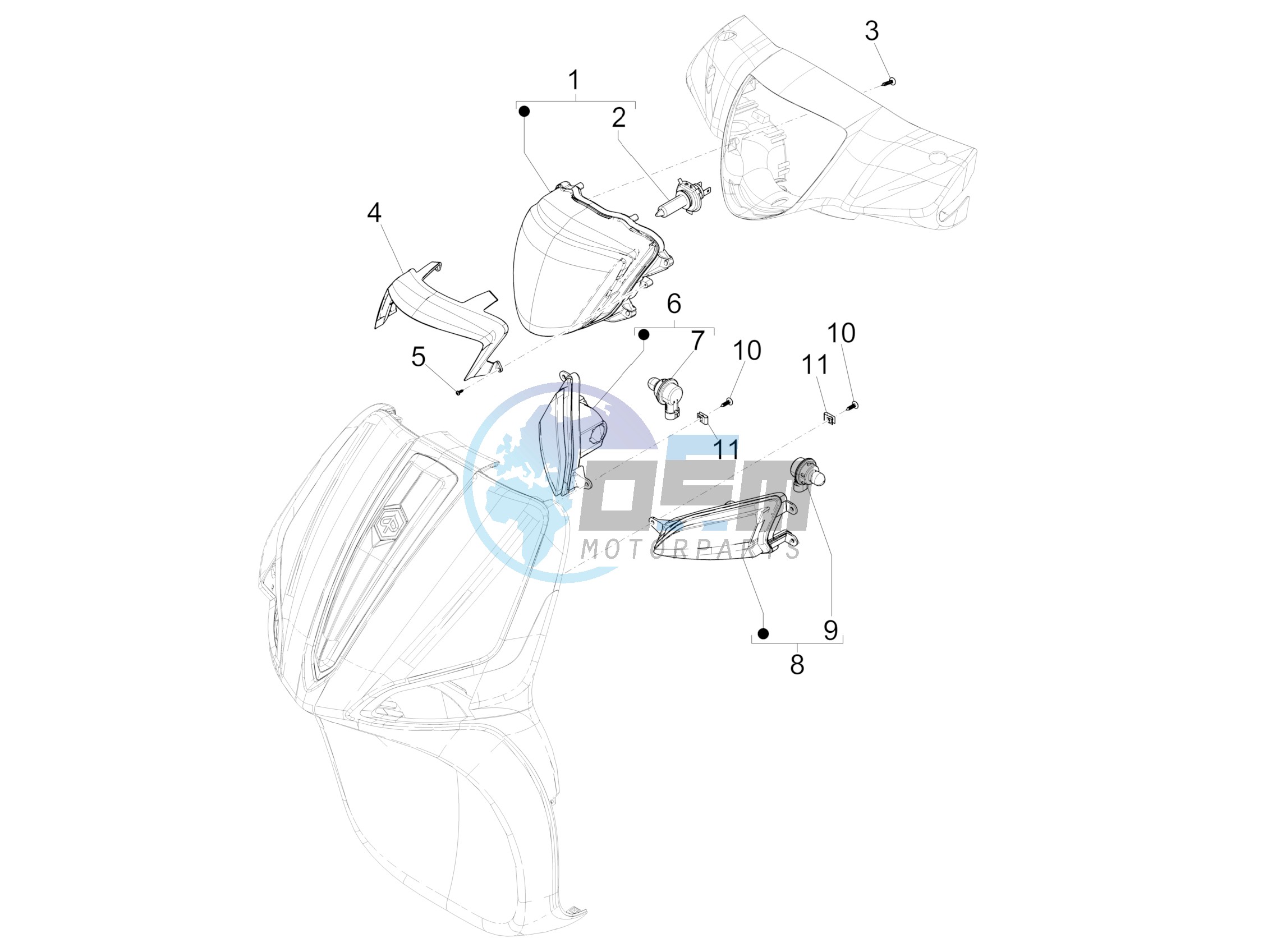 Front headlamps - Turn signal lamps