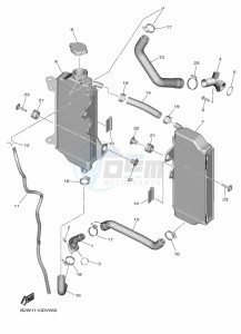 YZ450F (B2W2) drawing RADIATOR & HOSE