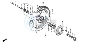 VT600C drawing FRONT WHEEL