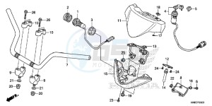 TRX680FAG Wave 110 - AFS110 UK - (E) drawing HANDLE PIPE