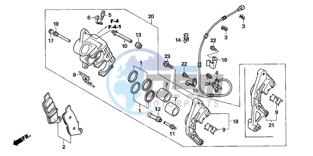 FRONT BRAKE CALIPER (R.) (CBF600S6,8/SA6/N6,8/NA6)