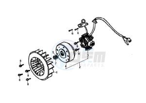 FIDDLE II 50 drawing FLYWHEEL WITH MAGNETO / FAN