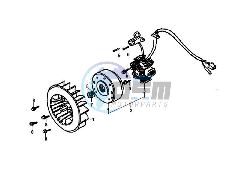 FLYWHEEL WITH MAGNETO / FAN