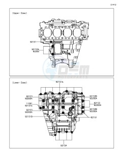 NINJA ZX-10R ABS ZX1000SGF XX (EU ME A(FRICA) drawing Crankcase Bolt Pattern