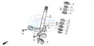 CB250 drawing STEERING STEM