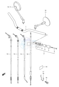 GSF600 (E2) Bandit drawing HANDLEBAR (MODEL T V W X)