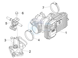 LX 150 4T ie USA drawing Throttle body - Injector - Union pipe