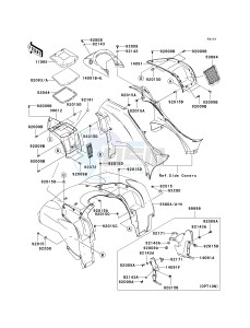 KVF 750 D [BRUTE FORCE 750 4X4I] (D8F-D9F) D9F drawing FRONT FENDER-- S- -