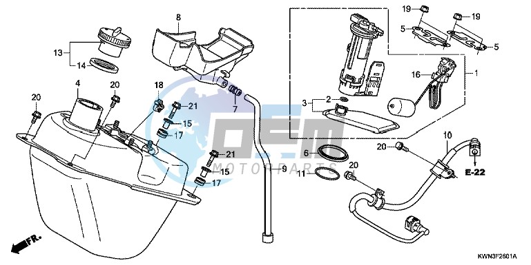 FUEL TANK (WW125EX2C/EX2D/EX2E/D)