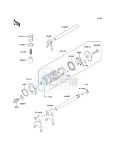 EX 250 F [NINJA 250R] (6F-7F) F6F drawing GEAR CHANGE DRUM_SHIFT FORK-- S- -