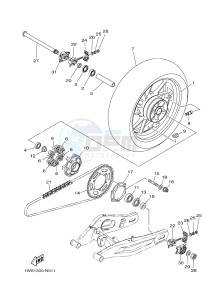 MT07 700 (1WS1 1WS2) drawing REAR WHEEL