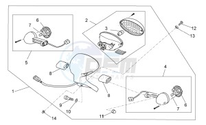 V7 Racer 750 USA-CND drawing Rear lights