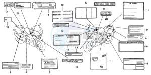 CBR900RR FIRE BLADE drawing CAUTION LABEL