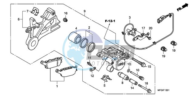 REAR BRAKE CALIPER (CB600FA/FA3)