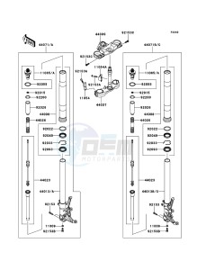 ZZR1400_ABS ZX1400FCF FR GB XX (EU ME A(FRICA) drawing Front Fork