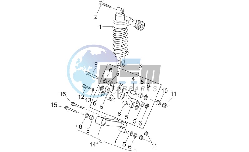 Connecting rod - rear shock abs.