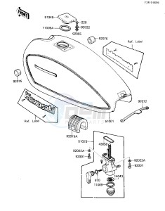 KZ 250 D [CSR] (D2) [CSR] drawing FUEL TANK -- 81 D2- -