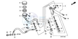 CB13009 Australia - (U / MME TWO) drawing RR. BRAKE MASTER CYLINDER (CB1300/CB1300S)