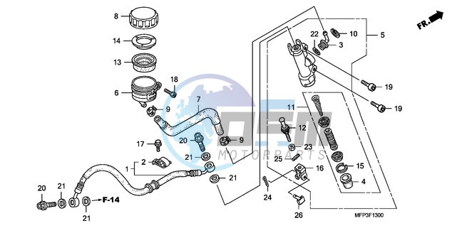 RR. BRAKE MASTER CYLINDER (CB1300/CB1300S)