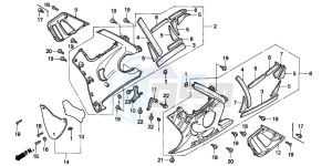 CBR600F drawing LOWER COWL (CBR600FS/3S/T/3T/SET)